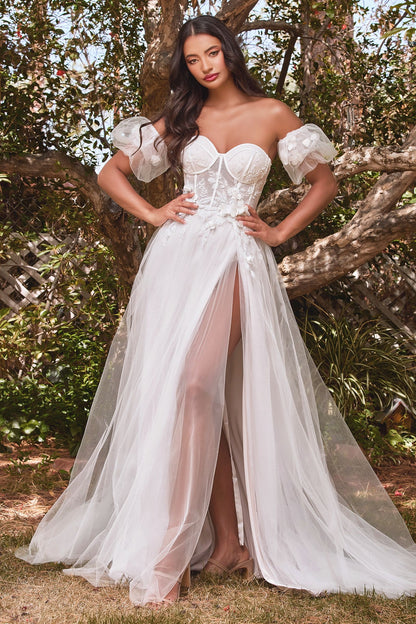 Strapless Floral Ball Gown Bridal